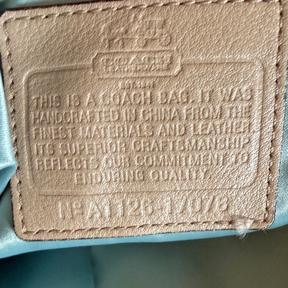 Coach Sky Blue and Cream Satchel - Picture 10 of 16